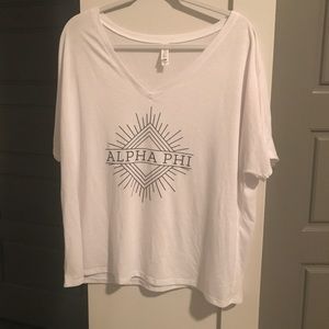 White and black design alpha phi tee